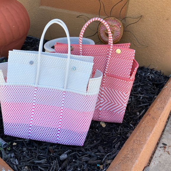 Hand Woven Plastic Chord Bags Totes Purses - Picture 5 of 8